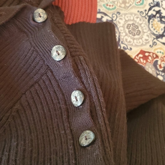 Cynthia Rowley Brown Ribbed Turtleneck Dress - Picture 7 of 7